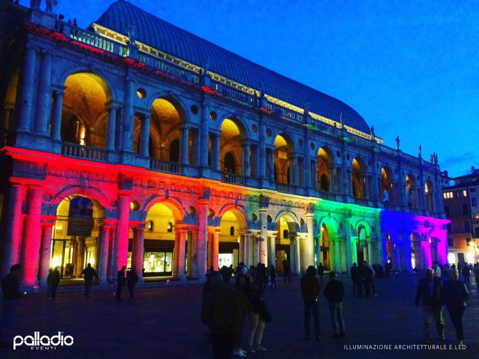 basilica palladiana vicenza illuminata laed colori