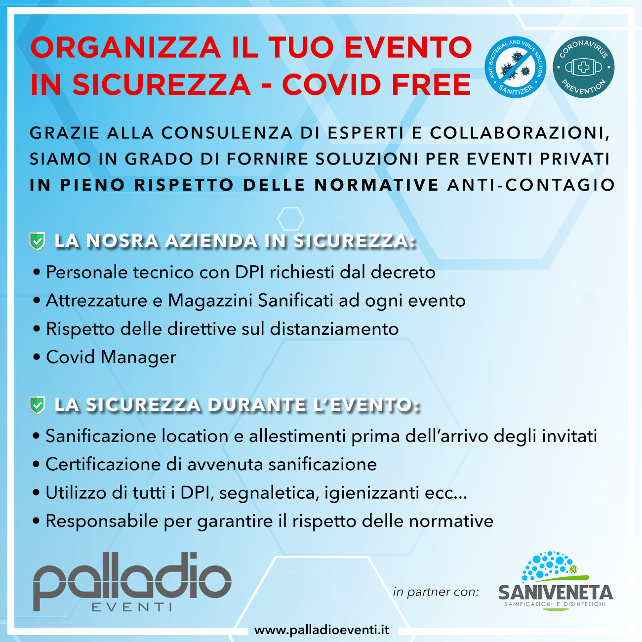evento covid free organizzazione