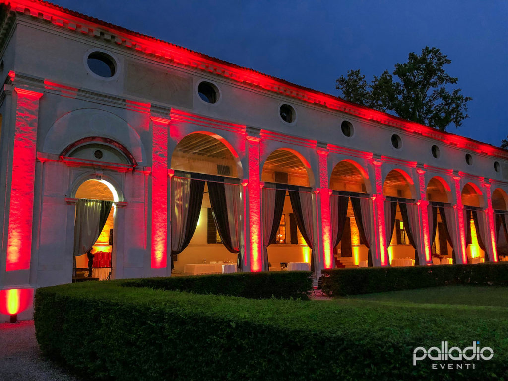 Illuminazione villa foscarini rossi venezia evento aziendale service luci audio video