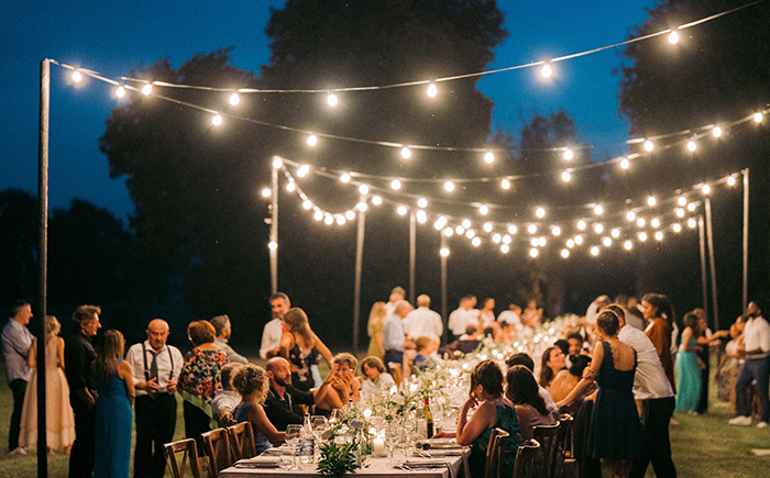 luci vintage catenario bistro all'italiana lampadine led